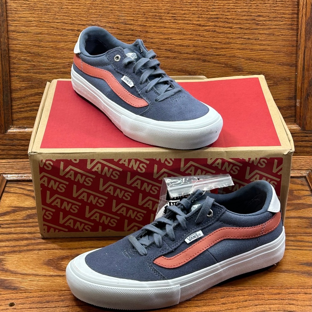 Vans Chima Pro 2 Navy Blue Red Suede Canvas Skate‎ Shoes Mens 6.5